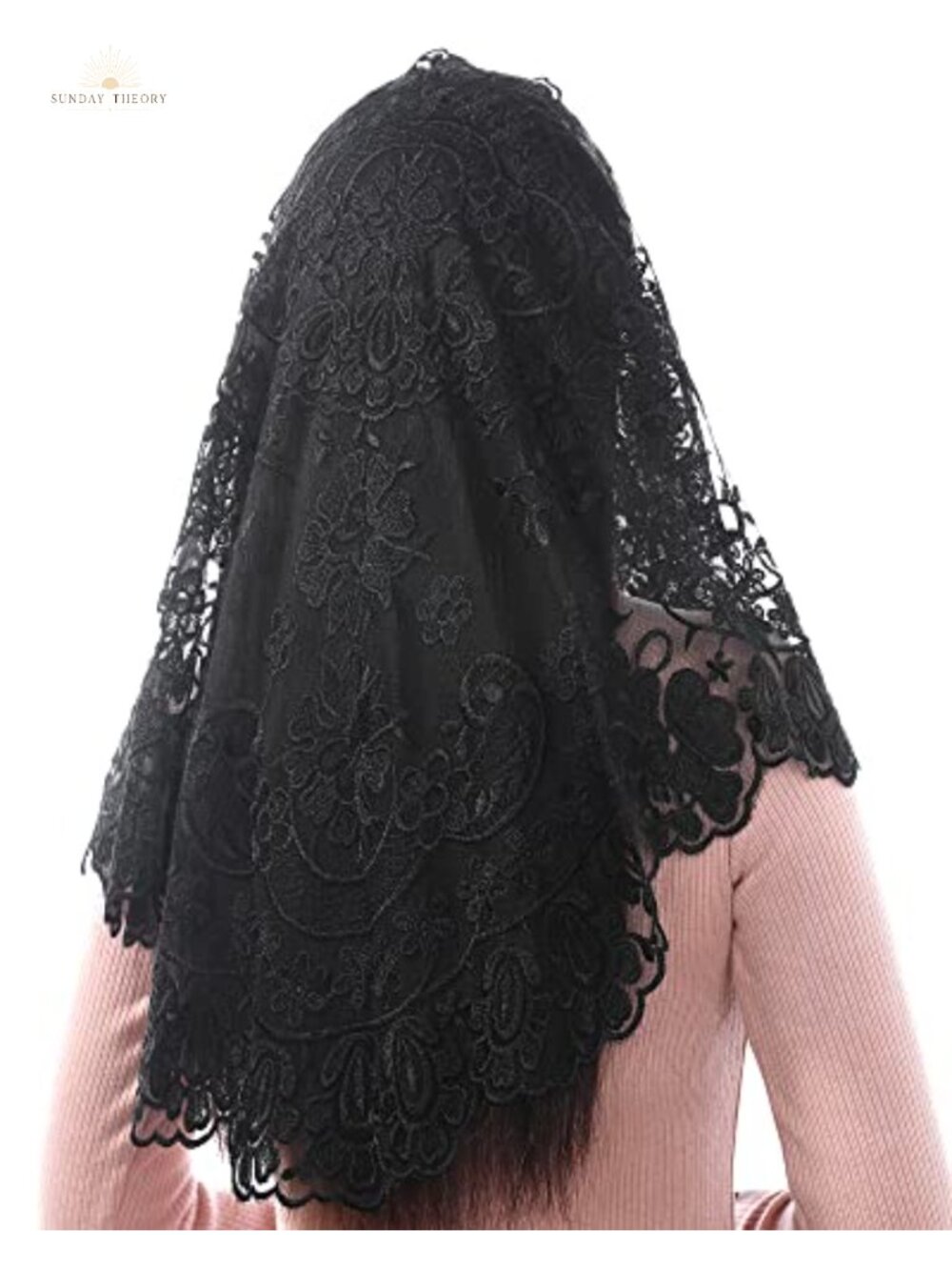 Bozidol Floral Lace Mantilla Chapel Veil for Women Catholic Church